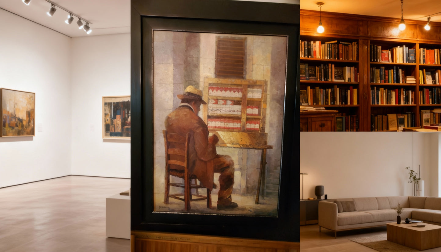 El tabaquero | óleo sobre lienzo de Fernely Ferreira (25x35")