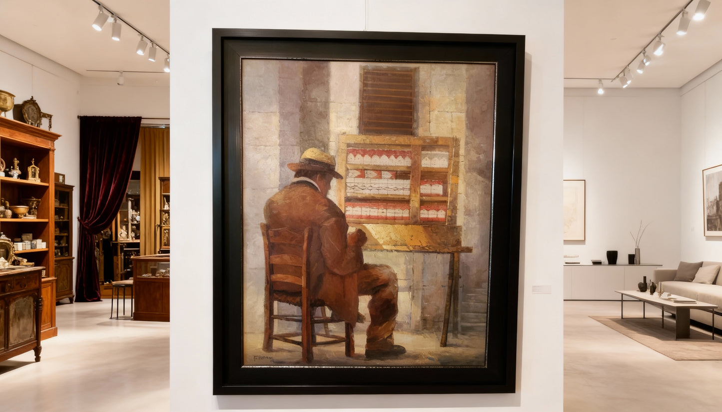 El tabaquero | óleo sobre lienzo de Fernely Ferreira (25x35")